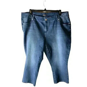 Seven7 Jeans Women's Plus Size 24W Whiskers Relaxed Fit Stretch Blue Denim